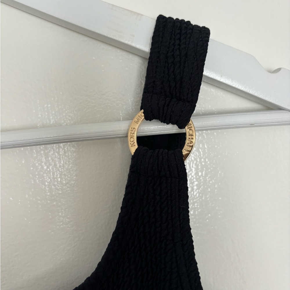 Michael Kors Black Ribbed One-Piece Swimsuit - Picture 2 of 7